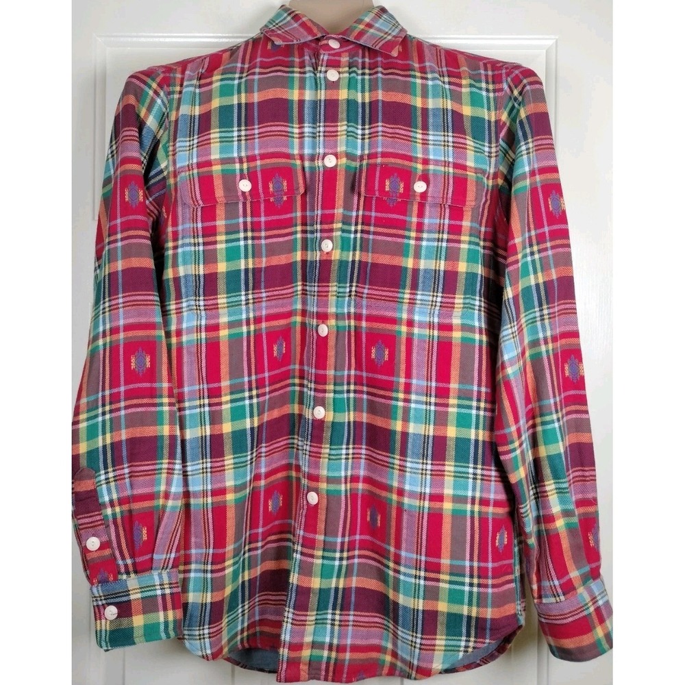 Polo Ralph Lauren Men's XS Lined Plaid Button Down Shirt Southwest Pattern